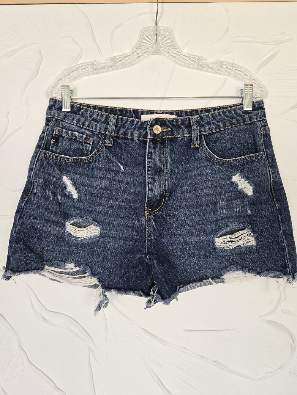 KanCan• Dark Blue Distressed Denim Shorts. Sz 11/29 In Waist